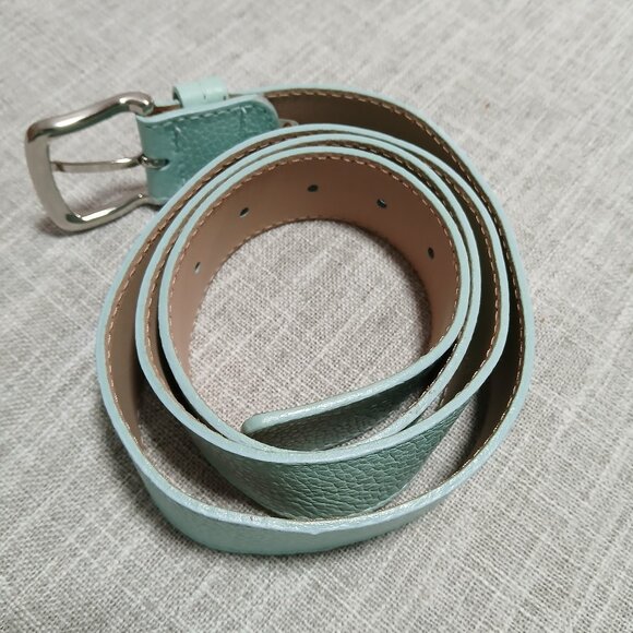 Talbots Genuine Teal Leather with Silver Buckle Made in Italy Size XL - Picture 10 of 11